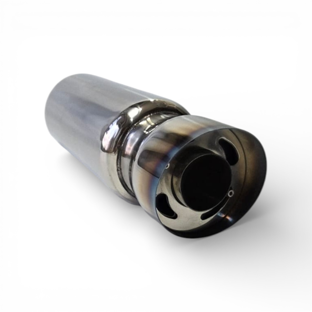 Tobă inox sport cu ornament rotund ars la capăt, 45 cm, intrare 5,9 cm, ieșire 8,9CM [2]