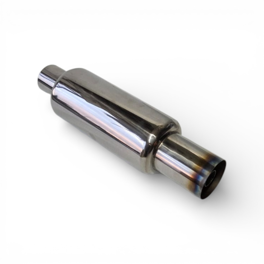 Tobă inox sport cu ornament rotund ars la capăt, 45 cm, intrare 5,9 cm, ieșire 8,9CM [2]