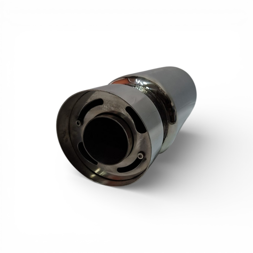 Tobă inox sport cu ornament rotund la capăt, 45 cm, intrare 5,9 cm, ieșire 8,9CM [7]