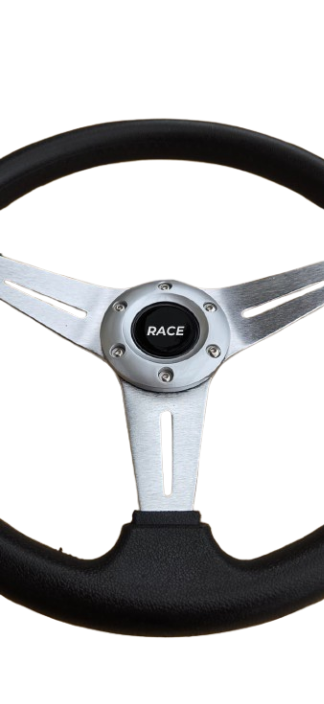 Volan sport gri metalic, universal, 33 cm [2]