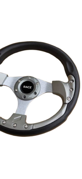 Volan sport gri metalic, universal, 33 cm [3]