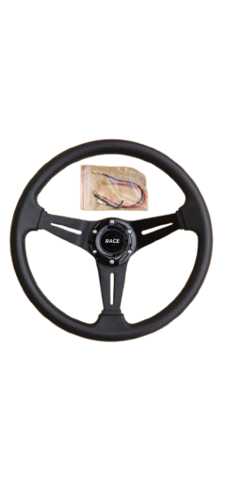 Volan sport negru metalic, universal, 33 cm [1]