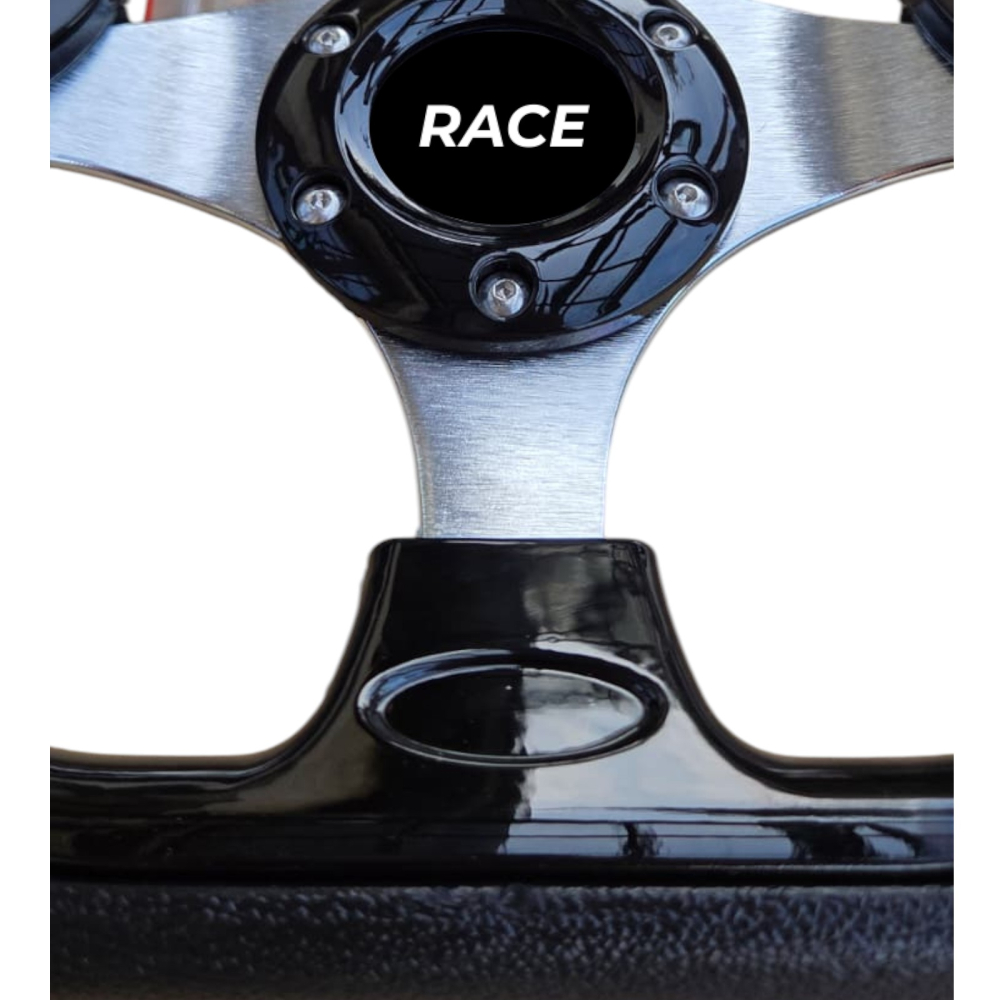 Volan sport negru cu gri, universal, 33 cm [4]