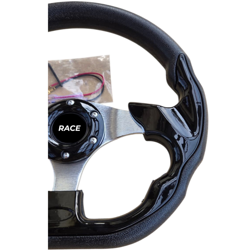 Volan sport negru cu gri, universal, 33 cm [2]