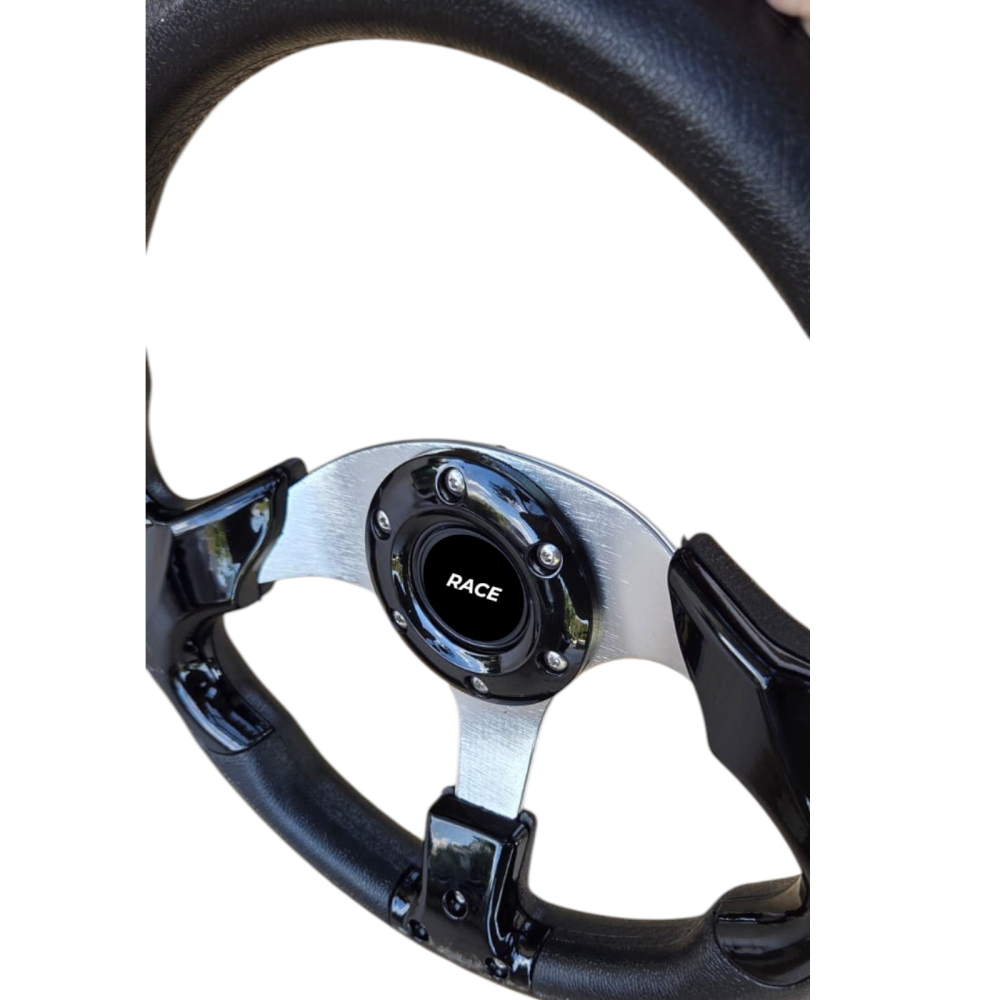 Volan sport negru cu gri, universal, 33 cm [3]