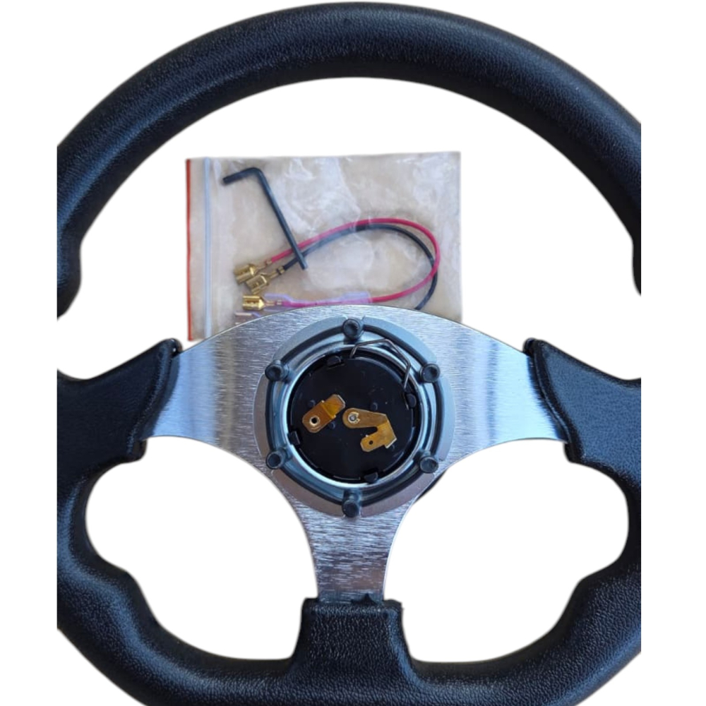 Volan sport negru cu gri, universal, 33 cm [3]