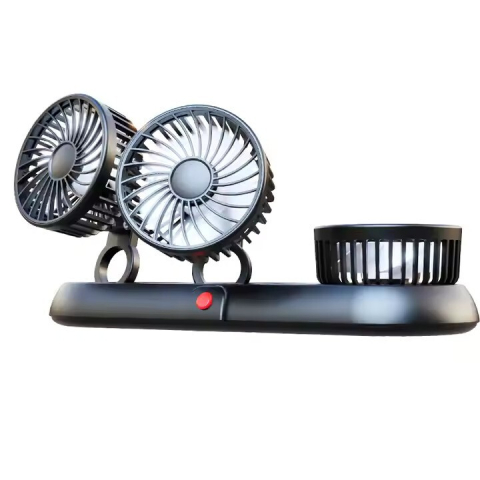 Ventilator Auto Triplu USB 5V cu 3 Trepte de Viteză și Rotire 360° [4]