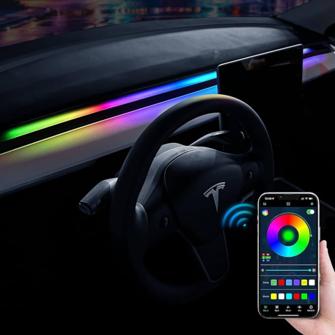 Bandă LED Auto RGB 150 cm aplicare intre parbriz si bord– Control Smart prin Aplicație, Efecte Dinamice [2]