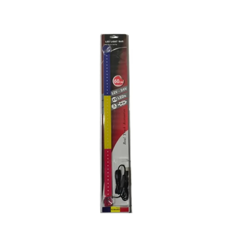 Bară LED Tricolor România 60 cm, 12V/24V, Parbriz, Mufă usb [1]