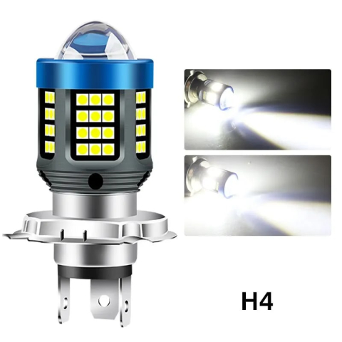 Bec LED H4 Moto ATV cu Lupă 30W 1800LM 6500K 12V Plug & Play [6]
