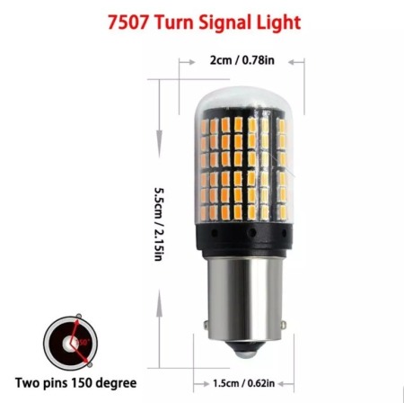 Bec Led semnalizare galbena P21W [2]