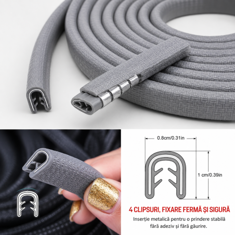Cheder Protecție Uși Auto 5M cu Inserție Metalică GRI [2]