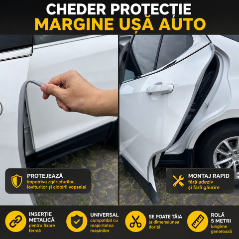Cheder Protecție Uși Auto 5M cu Inserție Metalică GRI [4]