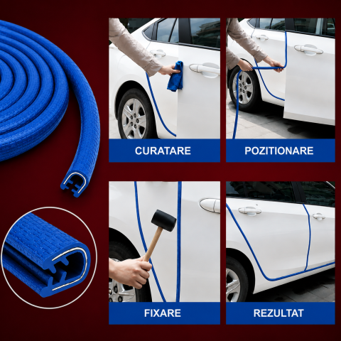 Cheder Protecție Uși Auto 5M cu Inserție Metalică Albastru [4]