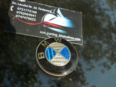 EMBLEMA volan bmw carbon albastru [1]