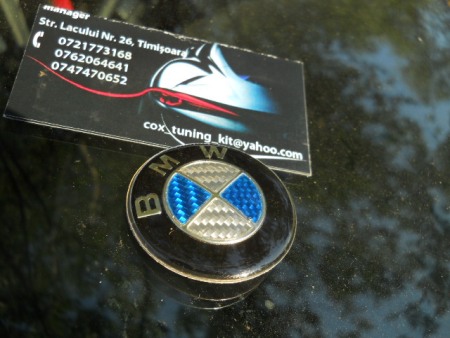 Embleme BMW - EMBLEMA volan bmw carbon albastru
