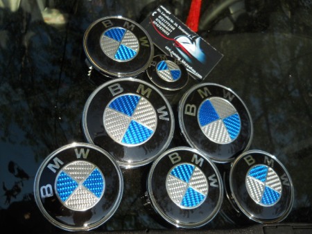 EMBLEMA volan bmw carbon albastru [2]