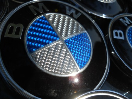 EMBLEMA volan bmw carbon albastru [3]