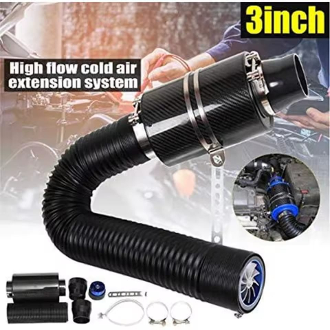 Filtru de aer sport cu ventilator turbina, carcasă carbon 4D, tub flexibil [7]