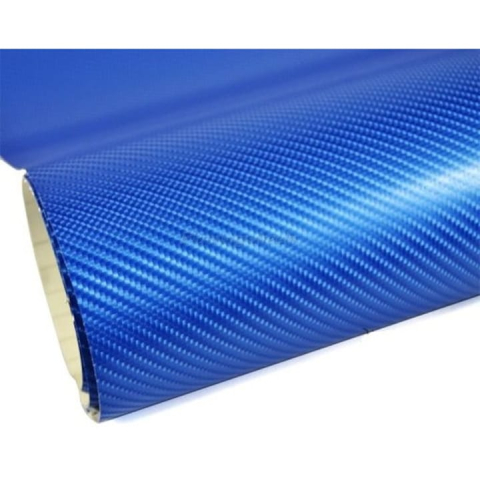 Folie de carbon - Folie carbon 3D albastru metalizat