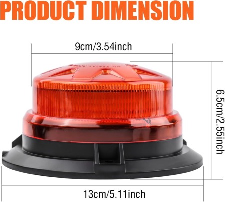 Girofar LED 9 functi cu prindere magnet 12/24v 360grade [5]
