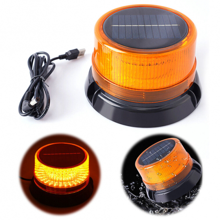 Girofar Led stroboscopic solar cu talpa magnetica [6]