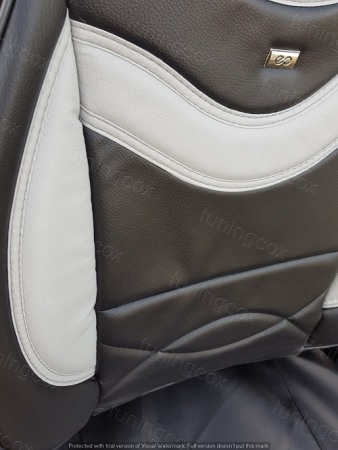 Huse scaune auto din imitatie de piele negru cu gri [2]