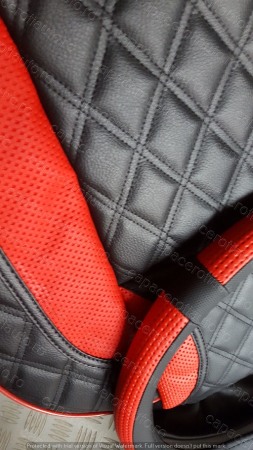 Huse scaune imitatie de piele negru+rosu mem special [2]