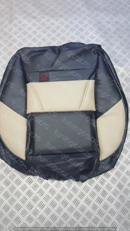 Huse scaune imitatie piele negri+crem [0]