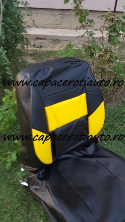 Huse scaune imitatie piele negru cu galben [3]