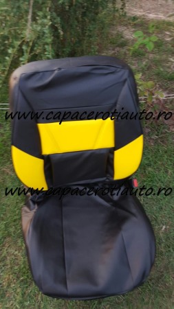 Huse scaune imitatie piele negru cu galben [2]