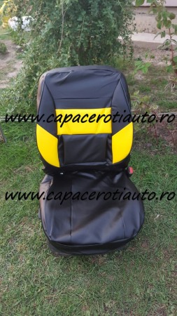 Huse scaune imitatie piele negru cu galben [1]