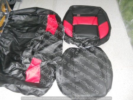 Huse scaune imitatie piele negru+rosu [1]