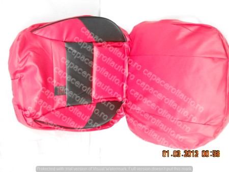 Huse scaune imitatie piele rosu cu negru ozmer [1]