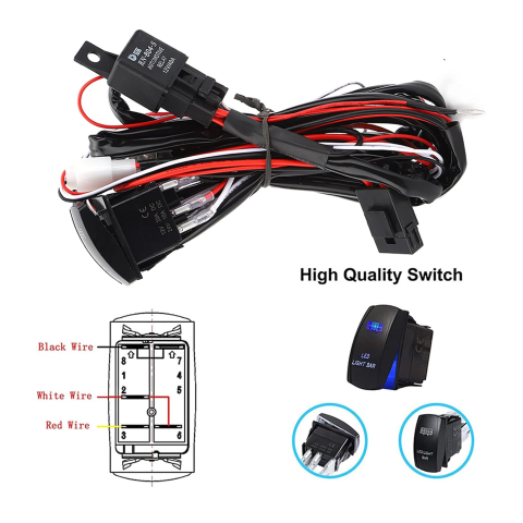 Proiectoare de jeep sau tir - Kit Cablaj Proiector LED Bar 12V Releu 40A Buton LED