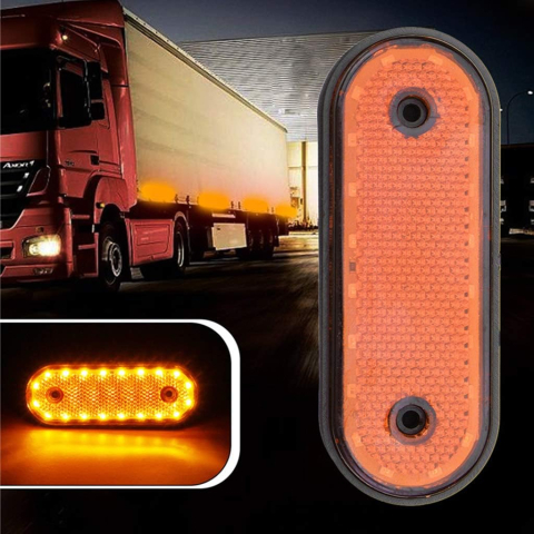 Lampă Gabarit LED Laterală 12V Portocalie 20 LED IP67 Camion Remorcă [1]
