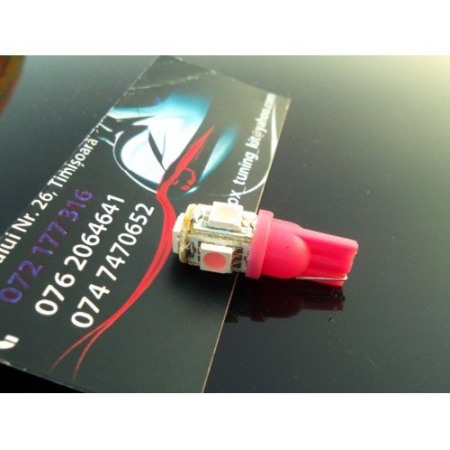Led de culoare violet cu 5 smd si soclu t10 [1]
