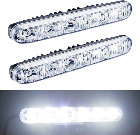 Lumini de zi - Set Lumini de Zi LED COB DRL 15.5cm 12V Alb Rece 6000K Universal