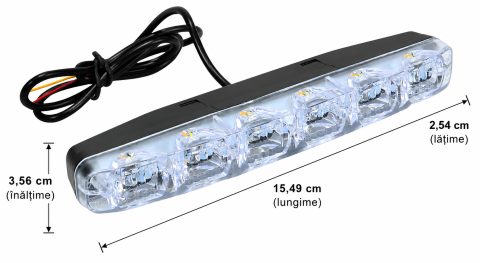 Set Lumini de Zi LED COB DRL 15.5cm 12V Alb Rece 6000K Universal [2]