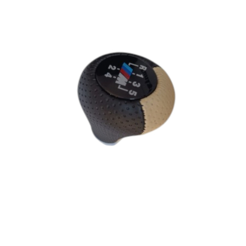 Schimbatoare - Nuca schimbator BMW 5 trepte cu piele perforata crem-negru