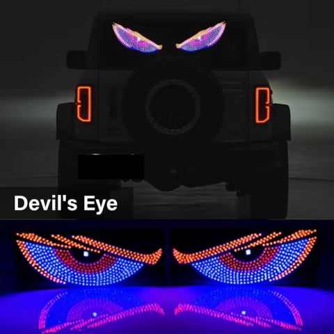 Leduri - Ochisori LED RGB Auto pentru Luneta/Parbriz, Efect Demon Eyes Animat, Alimentare USB