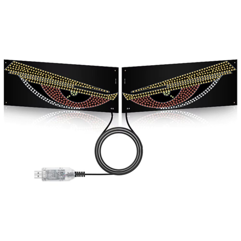 Ochisori LED RGB Auto pentru Luneta/Parbriz, Efect Demon Eyes Animat, Alimentare USB [4]