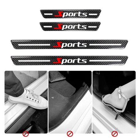 Diverse accesorii interior - Ornamente de prag auto din fibrÄ de carbon 5d anti-zgÃ¢rieturi