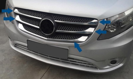 Ornamente inox grila Mercedes Vito W447 2014-2020 [1]