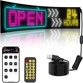 Panou LED Matrix Flexibil RGB, Control Aplicatie, Afisaj Publicitar 374x92mm,devil evies [5]