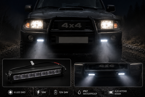 Proiector LED 18W 12V-24V, 6 LED, 6000K, IP67, 18 cm [5]