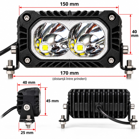 Proiector LED 20W, 2 LED, Trotinetă, ATV, Auto, off-roud [5]