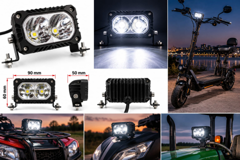 Proiector LED 20W, 2 LED, Trotinetă, ATV, Auto, off-roud [1]