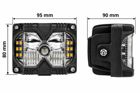 Proiector LED Auto 60W 9-36V Alb Galben 6000LM IP67 [8]