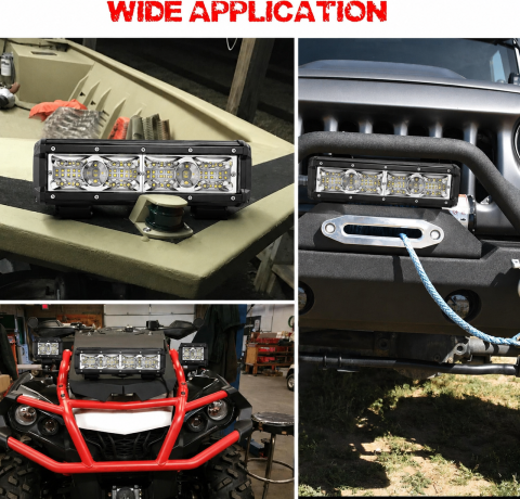 Proiector LED Auto Offroad Dublu 96W, 12V-80V, Spot cu Lupă, IP67 [2]
